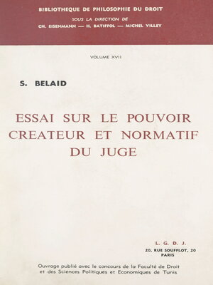 cover image of Essai sur le pouvoir créateur et normatif du juge